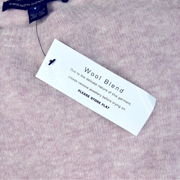 French Connection Wool Blend Ruffle Sleeve Blush Pink Sweater Sz S - Picture 7 of 7